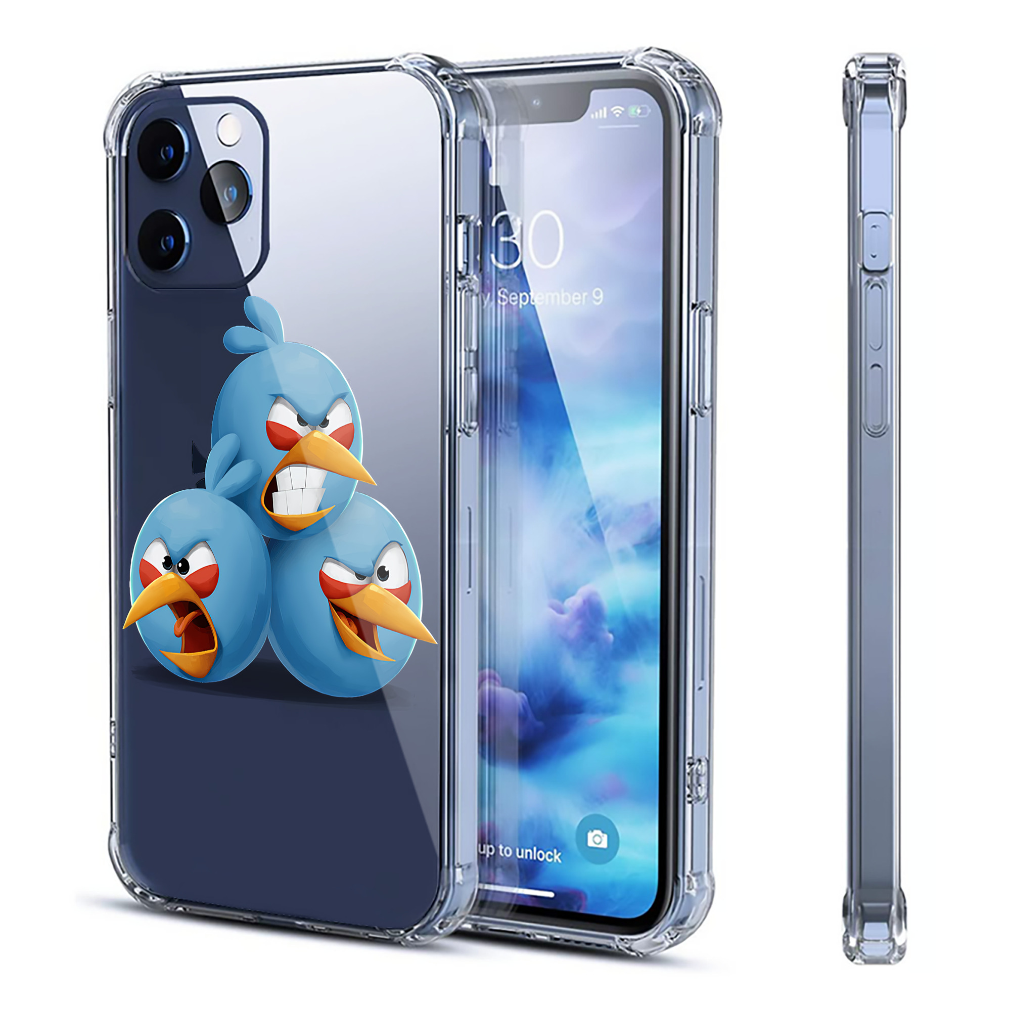 （画像用） Angry Birds アングリーバード 【iPhone 12シリーズ対応】透明スマホケース（クリアソフトケース）